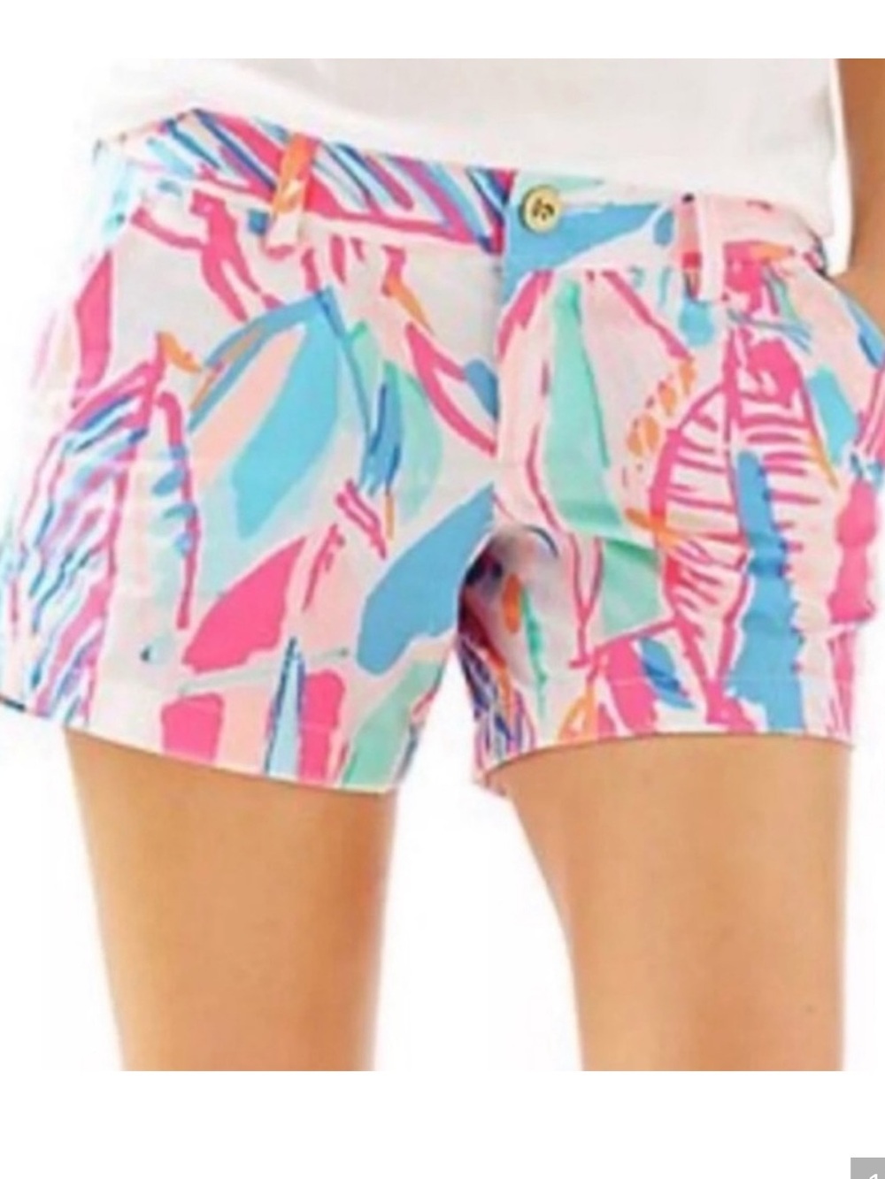 Lilly Pulitzer Callahan Tropical Print Cotton Shorts in Pink, Blue & Mint